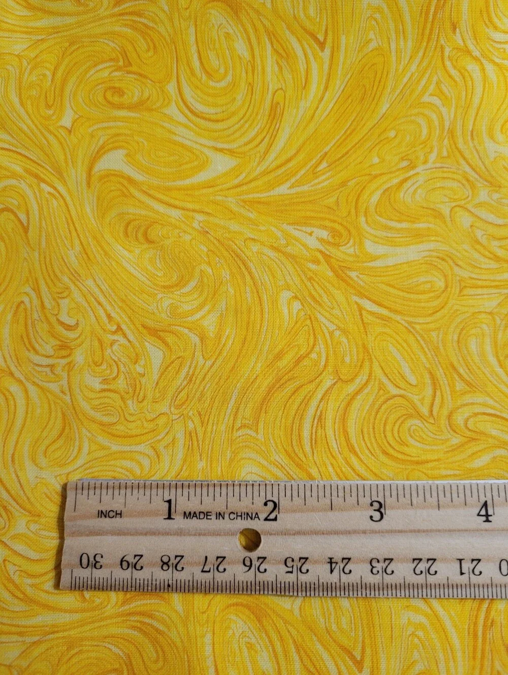 Vibrant Yellow Swirl Sewing Fabric 3+ Yards (1518)